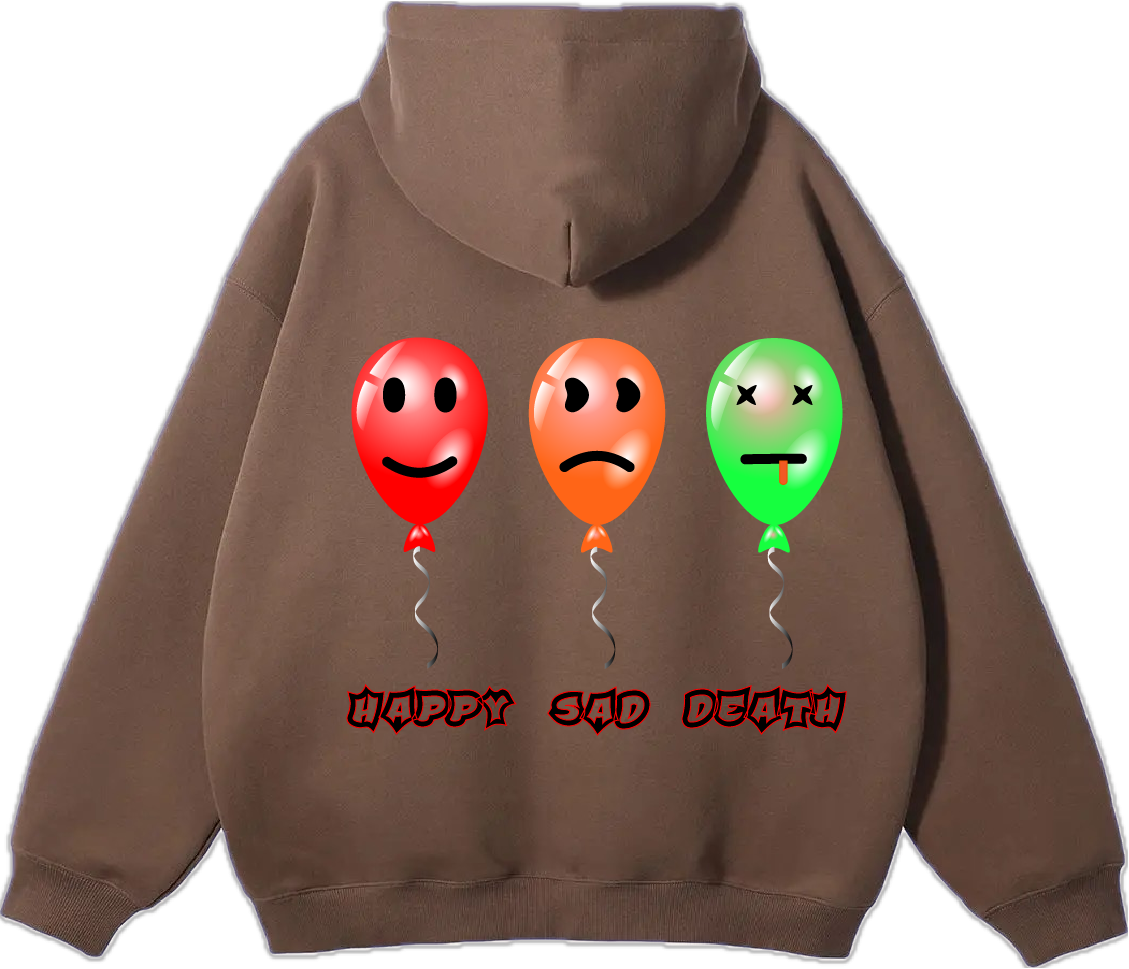 Balloon Zip Up Hoodie (Brown)
