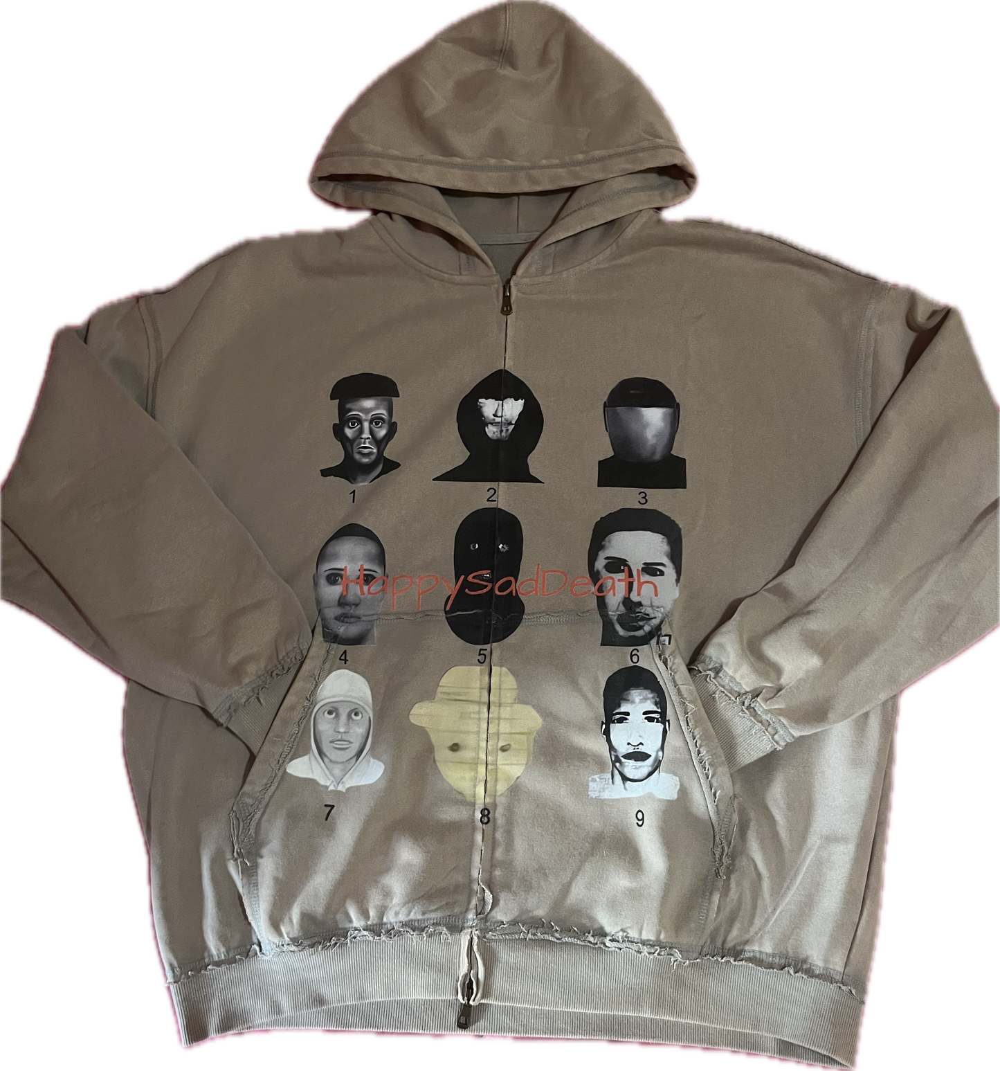 Distressed Crime Zip-Up Hoodie