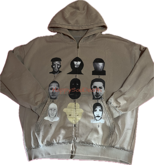 Distressed Crime Zip-Up Hoodie